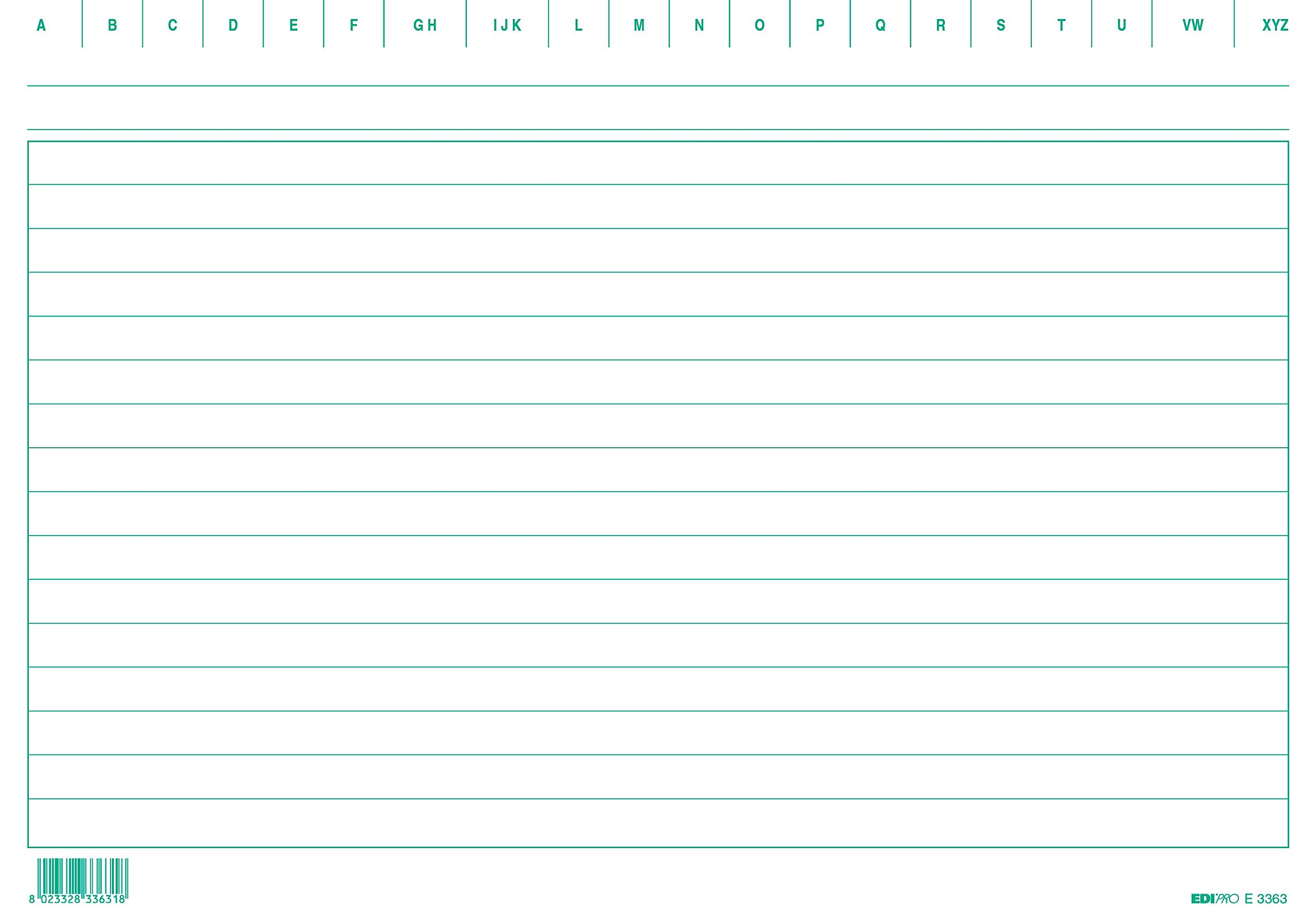 EDIPRO - E3363VE - 100 Green Striped Cards f.to 17x24