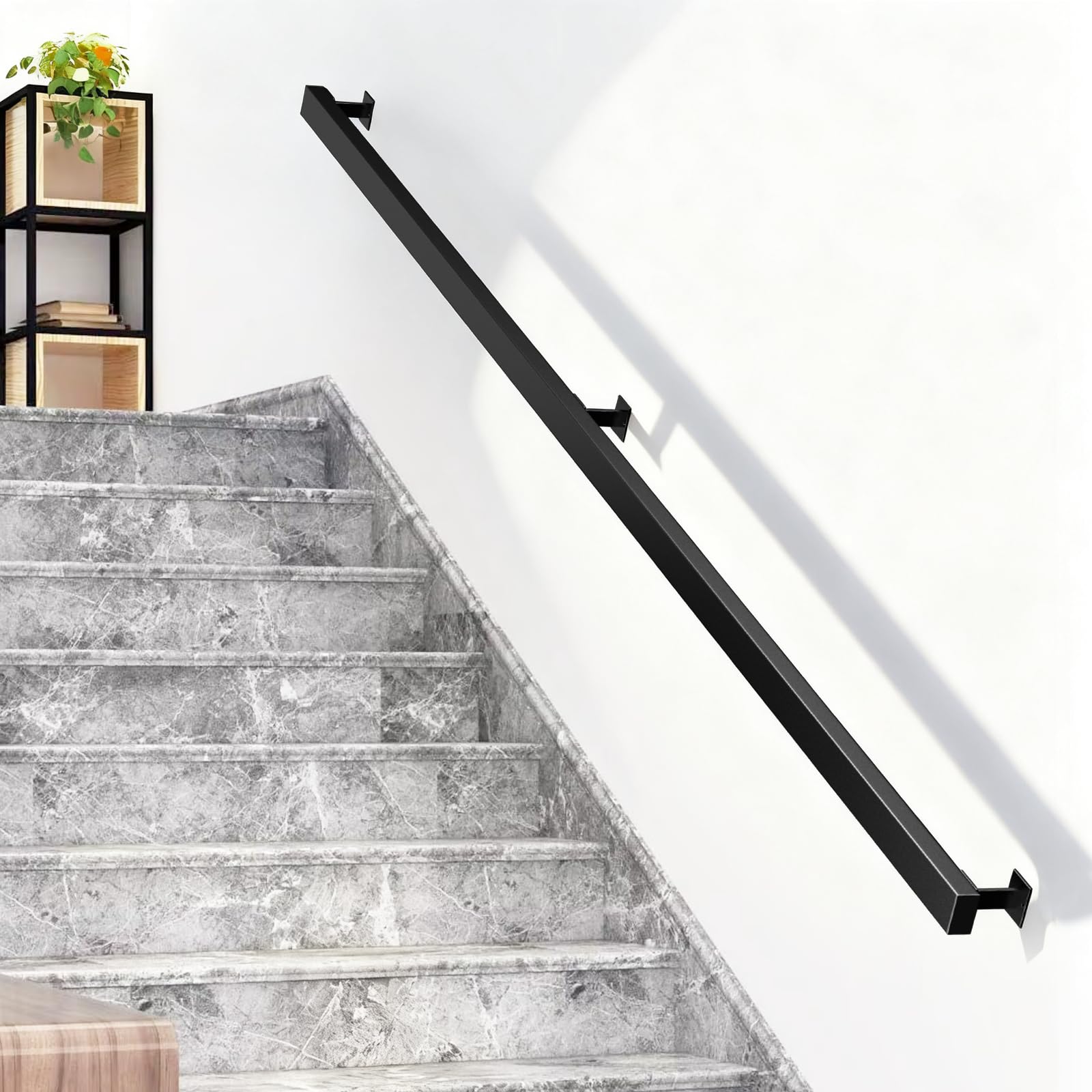 Handlauf Treppe, Treppengeländer Innen, Handlauf Schwarz, Geländer Treppe, Kann Gespleißt Werden Treppengeländer, Stiegengeländer für Balkone Flure Wohnungen Villen (A, 220(100+120) CM)