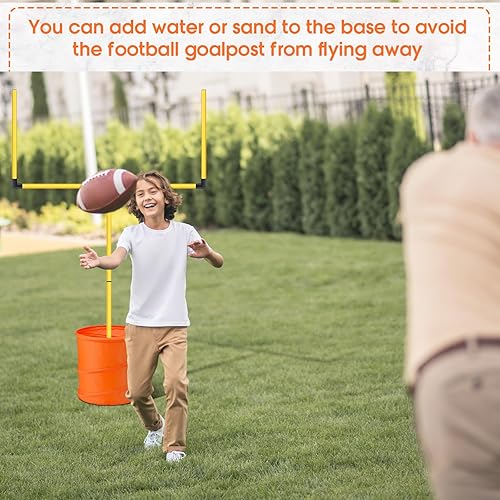 Miniatura 6 de Realspring 1 juego de poste de portería de fútbol de 6 x 4 pies con cubo plegable y mini camiseta inflable de fútbol y bomba para deportes