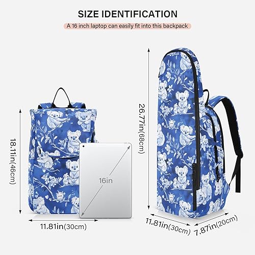 Miniatura 3 de Raqueta de tenis de bádminton bolsas transpirables de dibujos animados lindos koala azul real gimnasio deporte bolsa de viaje para mujeres hombres