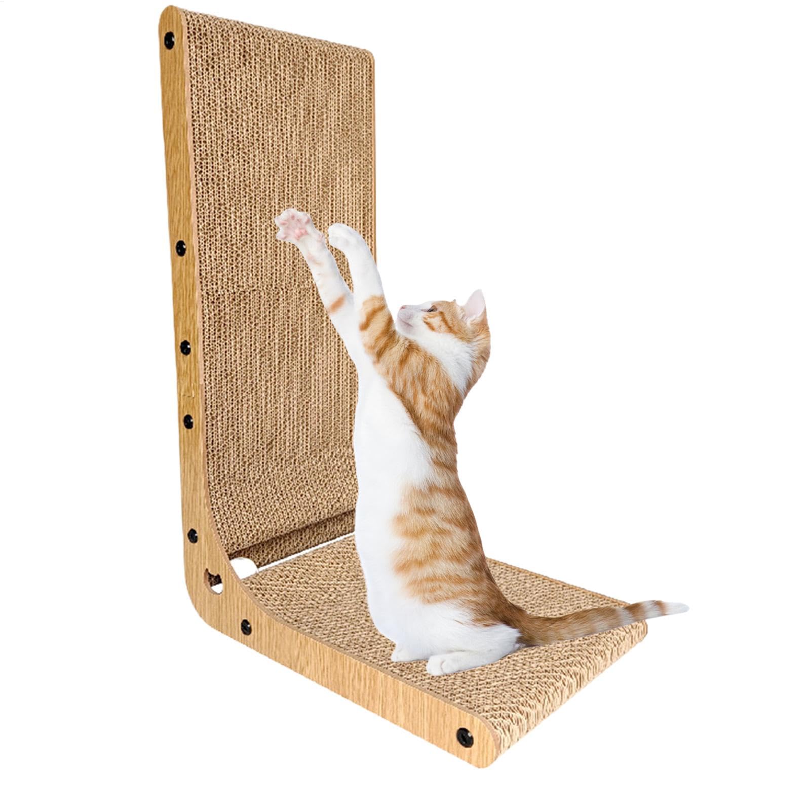 Cartón rascador para Gatos, cartón rascador en Forma de L, Accesorios para