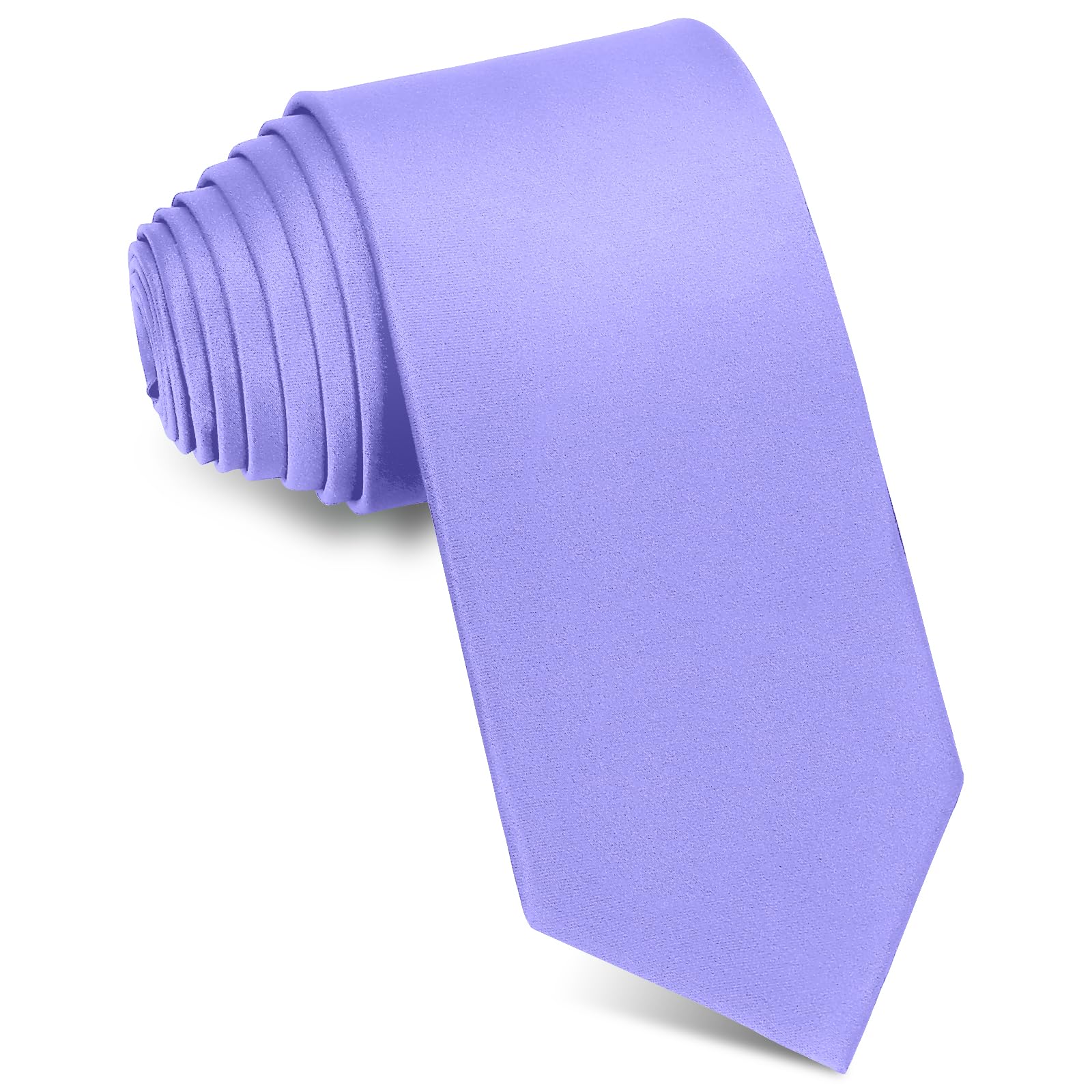 JUNMEISI Men's Ties Solid Pure Color 3.15" (8CM) Necktie Light Purple Ties For Men
