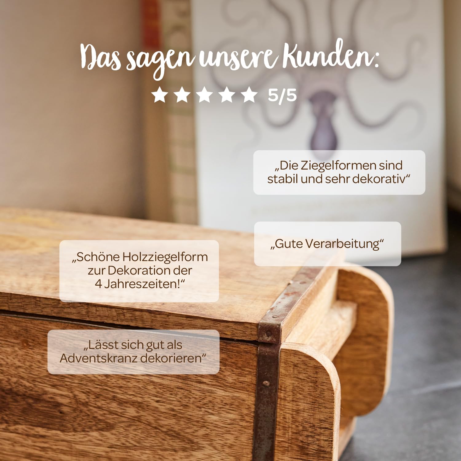 Die Stadtgärtner 2 x Vintage Ziegelformen aus recyceltem Holz mit zwei Kammern – 50 x 14 x 10 cm | Holzkisten mit zwei Kammern | Hochwertige Dekokisten mit Metallbeschlägen | Pflanzkiste | Holzbox