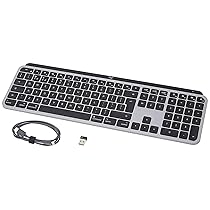Logitech MX Keys for Mac – Tastiera wireless avanzata illuminata, Layout Inglese QWERTY – Grigio