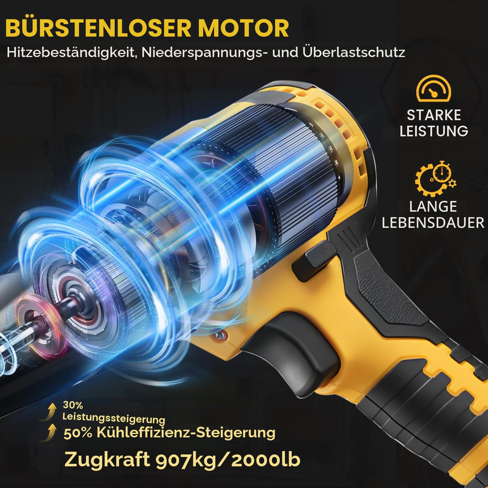 Akku-Nietpistole kompatibel mit Dewalt 18V Akku (keine Batterie), elektrische automatische Nietmutternpistolen mit 40 Nieten für 1/8 Zoll und 5/32 Zoll, bürstenloses Pop-Nietwerkzeug für Metall
