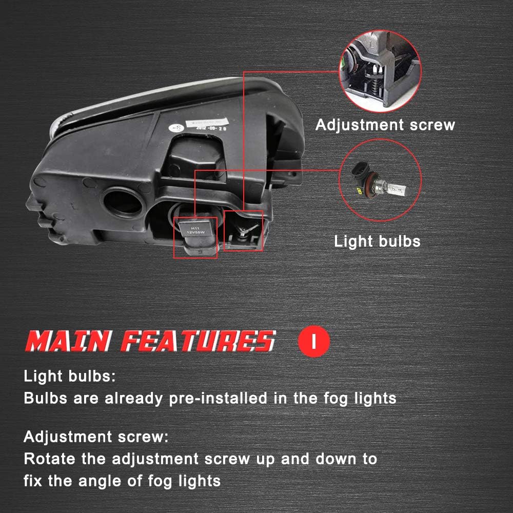 Driving Fog Lights Lamps Replacement for Honda Accord 2003-2007 Sedan JDM Japan style full kit 4 Door Only Rare with H11 12V 55W Halogen Bulbs & Wiring Harness Kit (Clear Lens)