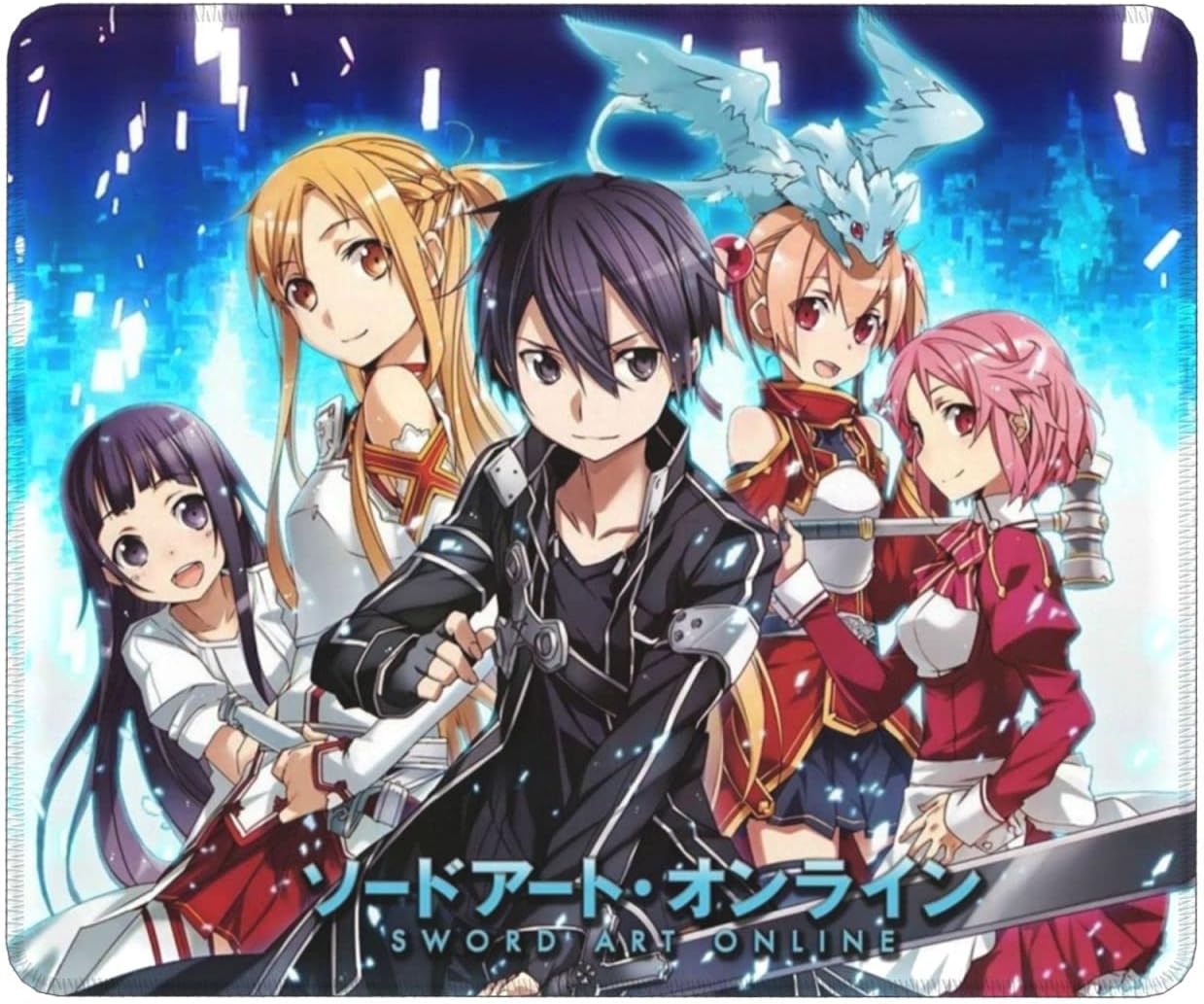 Anime Sword Art Online Mouse Pad Gaming Mouse Pad Non-Slip Rubber Base Mousepad for Laptops Computers & PC 11.8 x 9.8 x 0.12 Inches