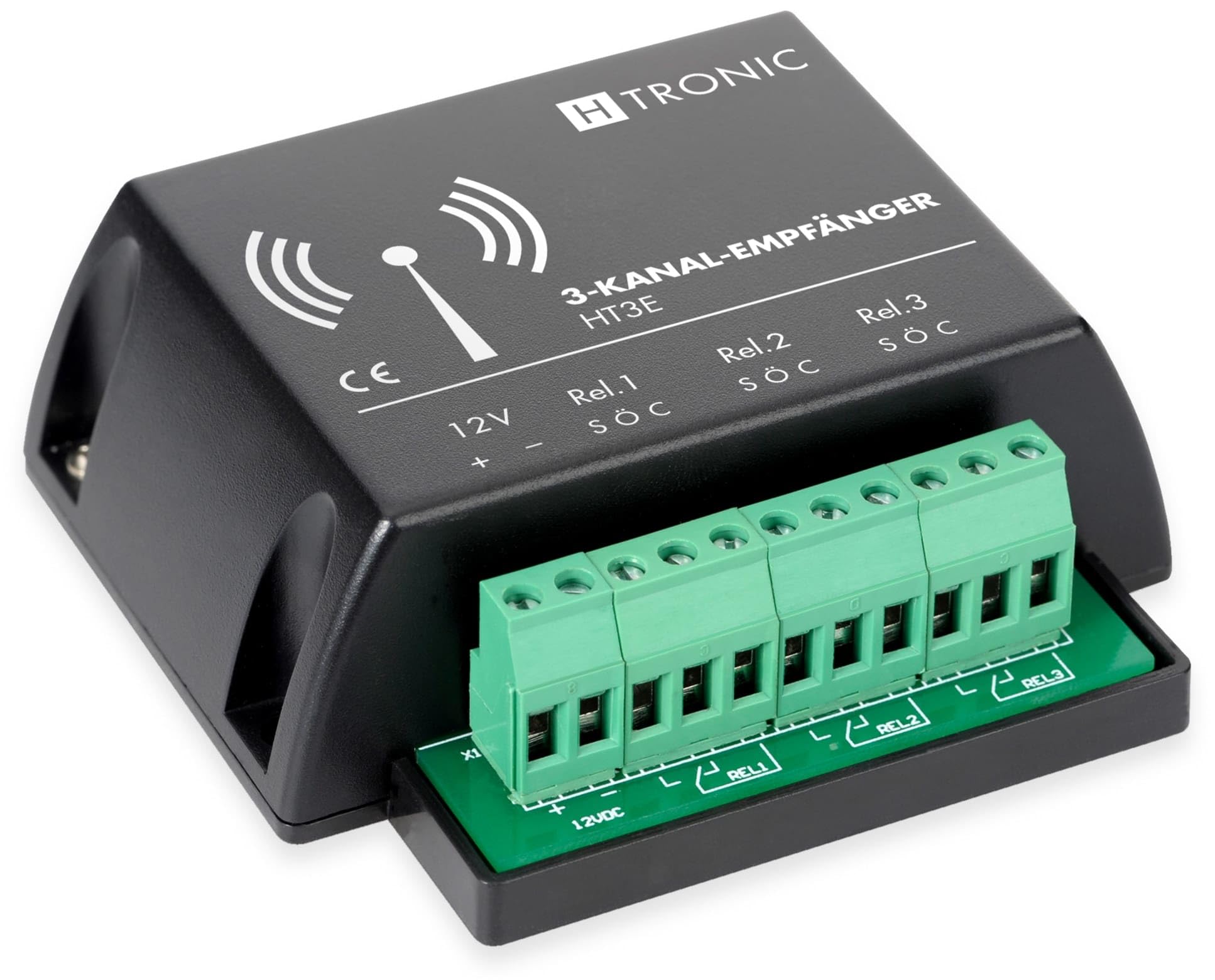 H-Tronic HT3E Funkempfänger 3-Kanal Frequenz 868.35 MHz 12 V/DC