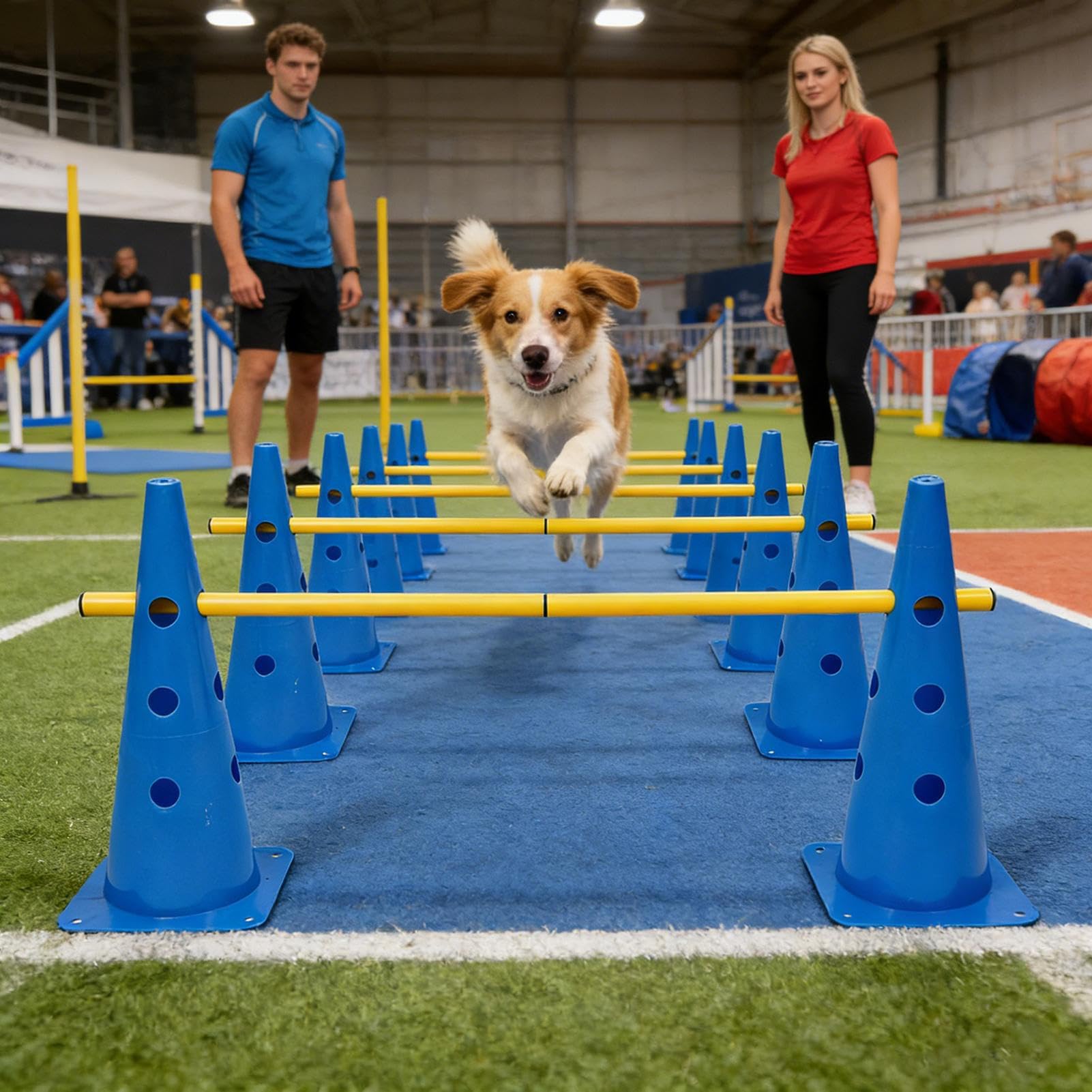 Curso de Agilidad para Perros para Jardín Accesorios Portátiles para | Conos de Entrenamiento de Obediencia para Competición, Juego, Ejercicio en Interior, Exterior,