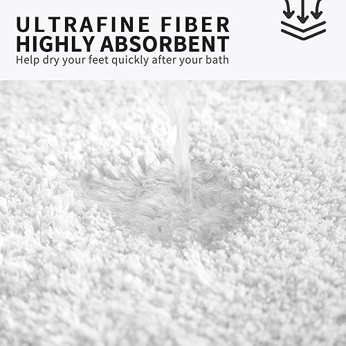 Miniatura 4 de FIFU Alfombra de baño de 24 pulgadas de ancho x 48 pulgadas de largo, tapetes de baño para baño, dormitorio y cocina, parte trasera de látex de goma