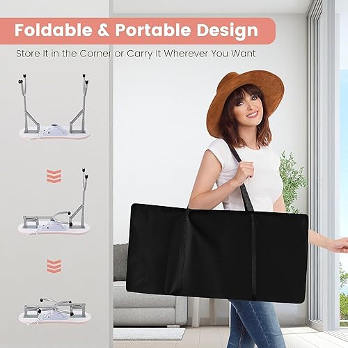 Miniatura 6 de GOFLAME Mesa de manicura para uñas, escritorio plegable para técnico de uñas con ventilación eléctrica descendente, lámpara LED flexible,