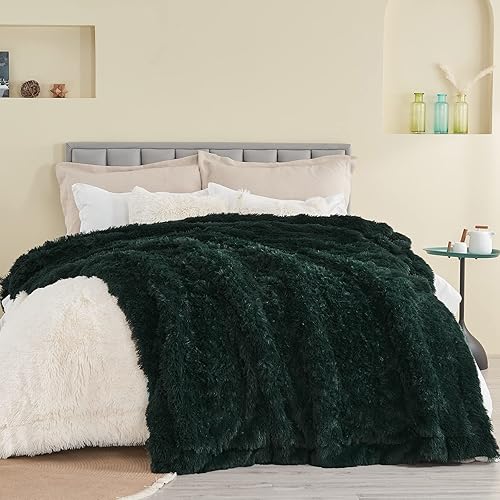 Miniatura 2 de GONAAP - Manta de pelo sintético muy suave y acogedora, cobija mullida y afelpada para sofá, sillón, cama (verde bosque, manta de 50 x 60 pulgadas)