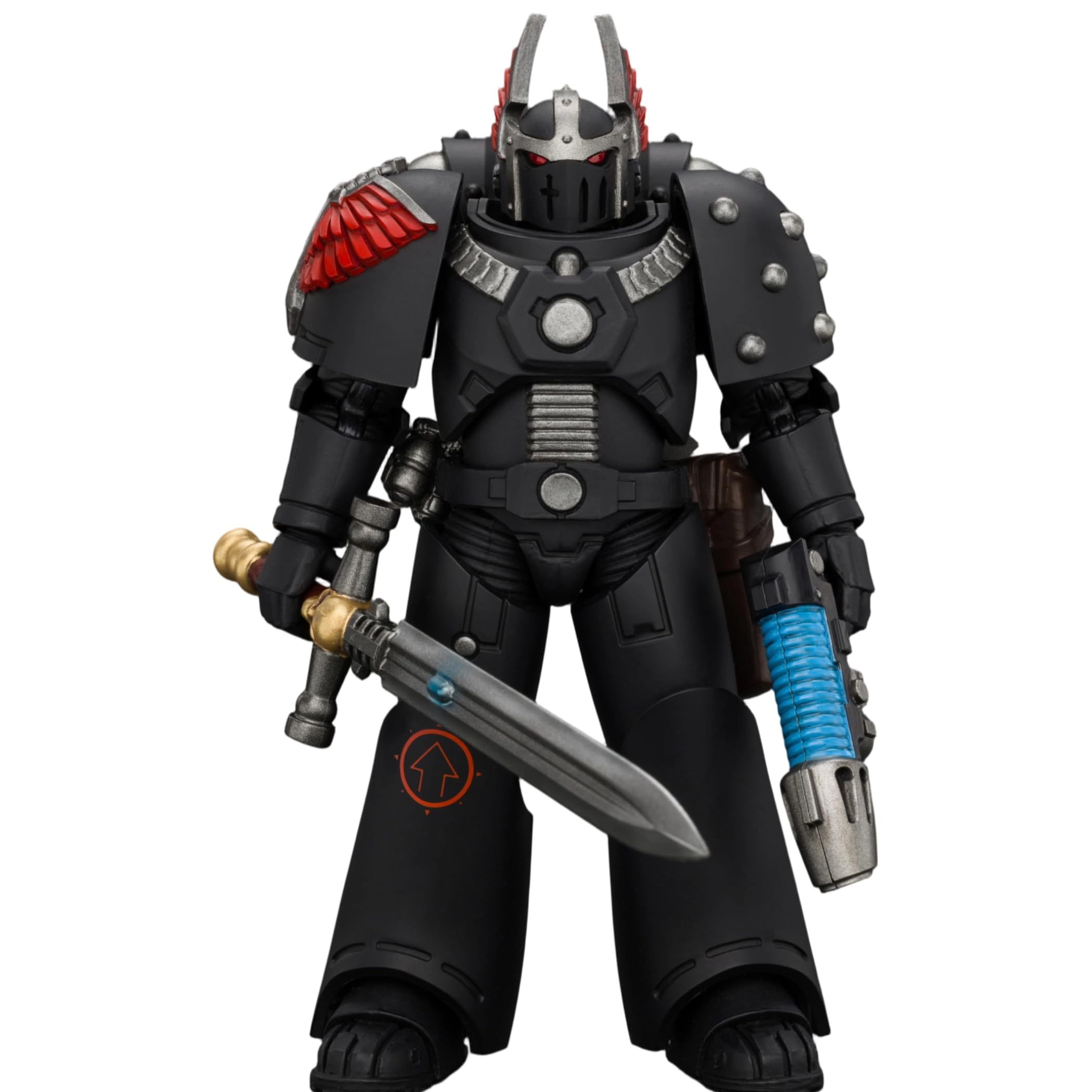 JOYTOY Warhammer 40K 1/18 Action Figures Dark Angels MKVI Tactical Sergeant with Power Sword and Plasma Pistol 4.80Inch Artifacts Display Base,Desktop Decoration and Gift