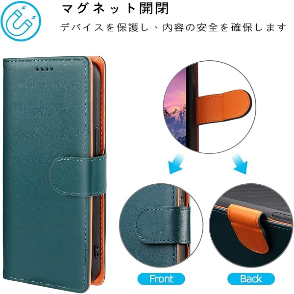 【J.DL直営店】 AQUOS wish ケース 手帳型 AQUOS wish2 手帳型 ケース wish 手帳 AQUOS wish SHG06 A104SH SH-M20 対応 おしゃれ AQUOS wish2 A204SH SH-51C 携帯カバー 耐衝撃 耐摩擦 全面保護 マグネット式 カード収納 スタンド機能 手触りが良い 人気 上質(グリーン) AQUOS Wish / Wish2 グリーン - 5