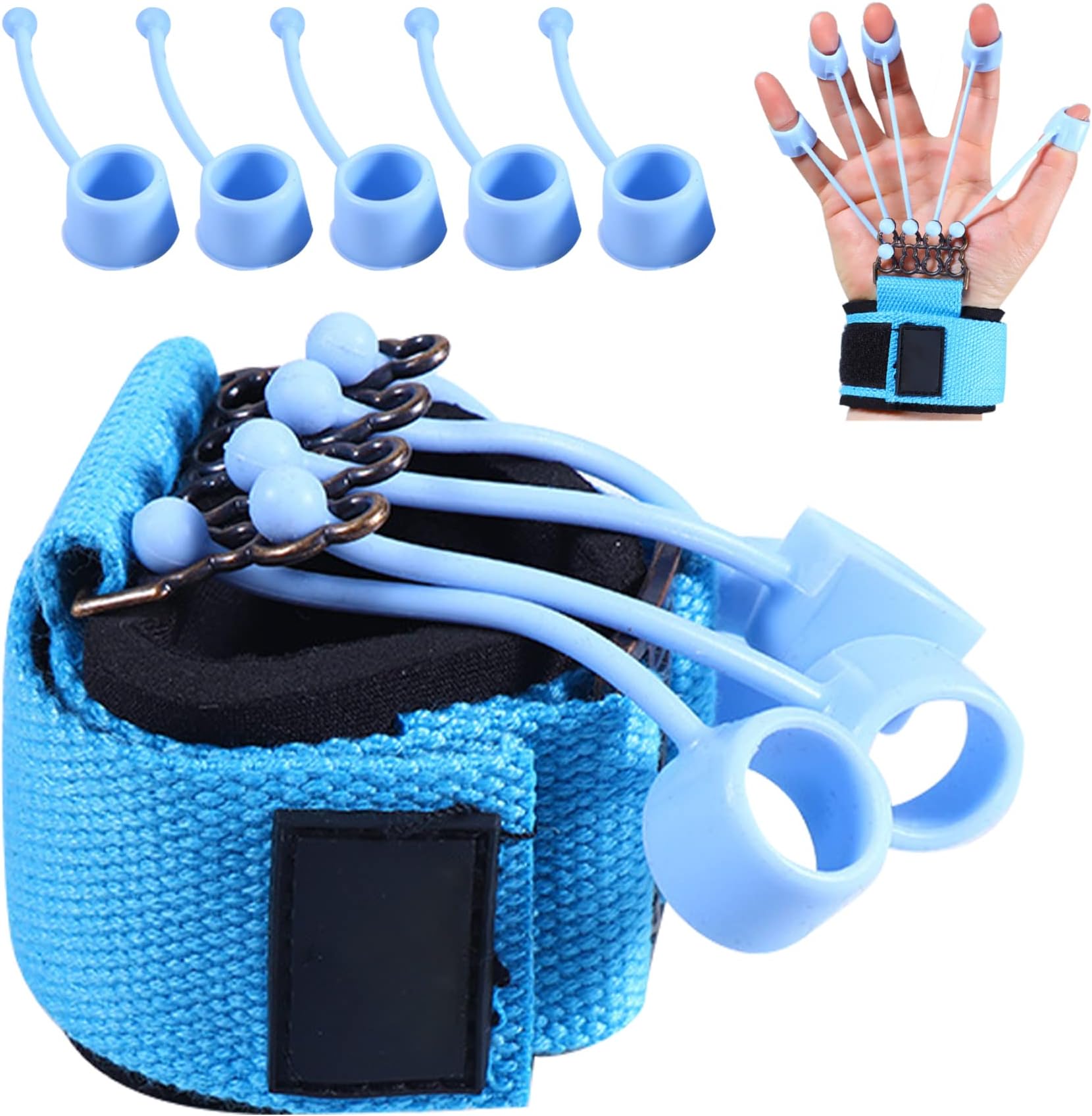 Wisfunlly Finger Grip Strengtheners, 40lb Hand Grip Strength Trainer Finger Exercising Trainer for Strength Therapy Hand Grip for Musicians Athletes Doctors Boxers قبضة الإصبع تقوية
