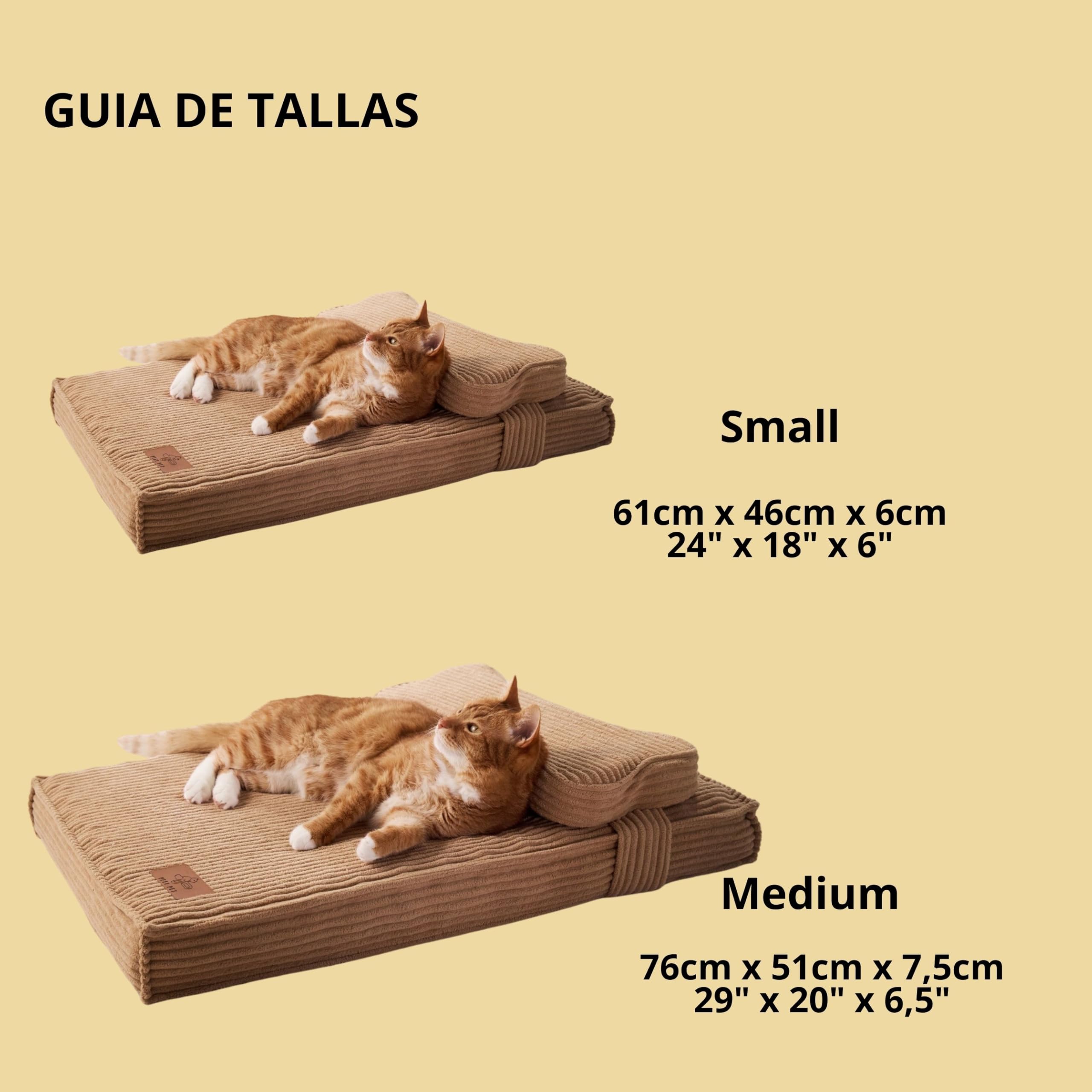 Cama para Gatos ortopédica con Funda Impermeable (Mediu)