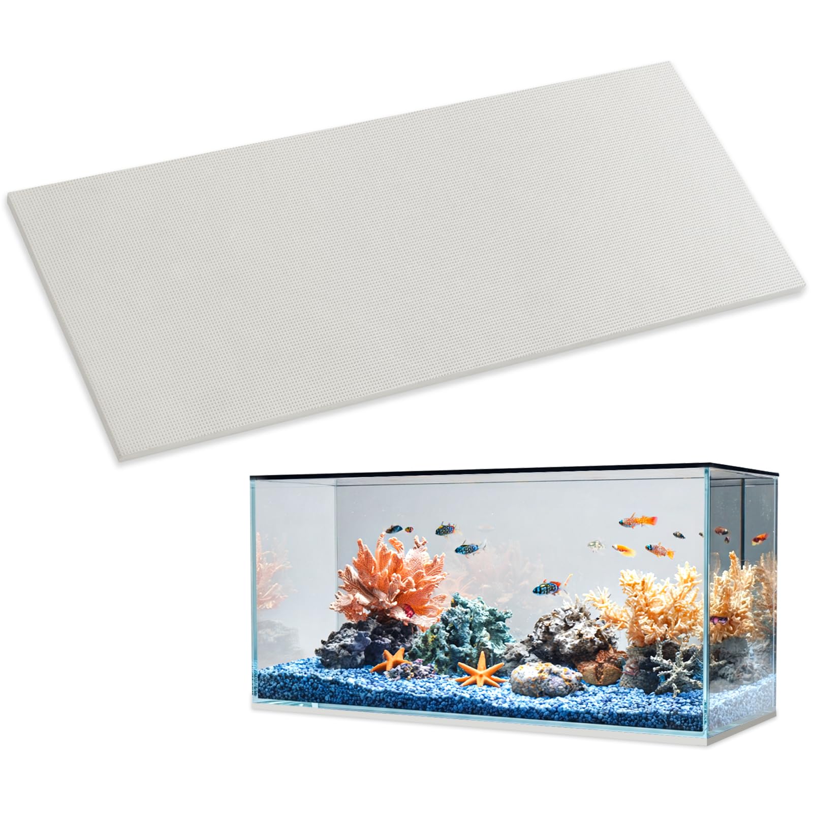 Aquarium Leveling Mat 1 Pack, 60 × 120cm Aquarium Mat Under Tank Pad, 6mm Thick Non-Slip Shockproof Fish Tank Cushion, Waterproof, Easy to Cut, Grey