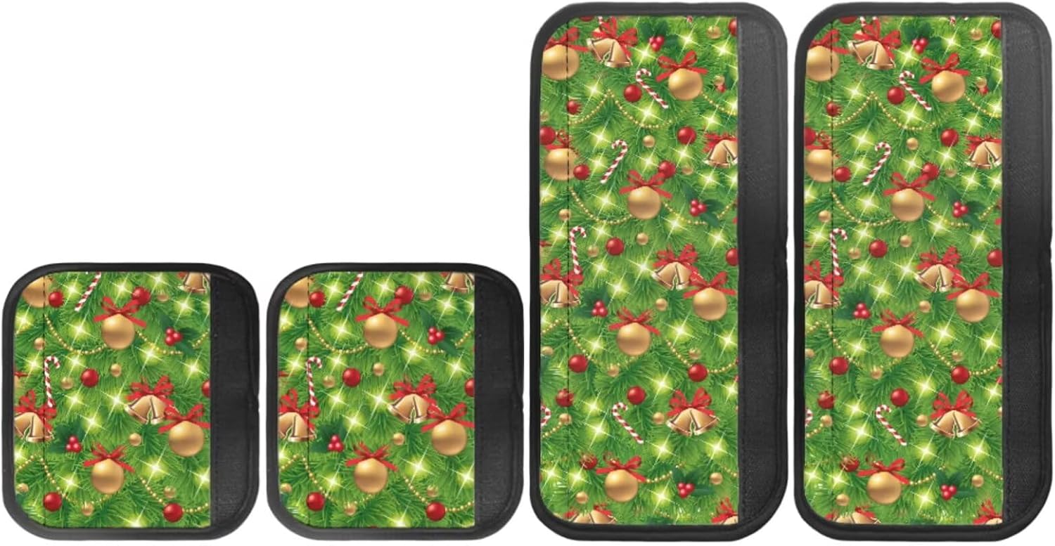Christmas Tree Refrigerator Door Handle Covers Set of 8, Antiskid Protector Xmas Decoration for Fridge Oven Dishwasher Keep Kitchen Appliance Clean from Smudges
