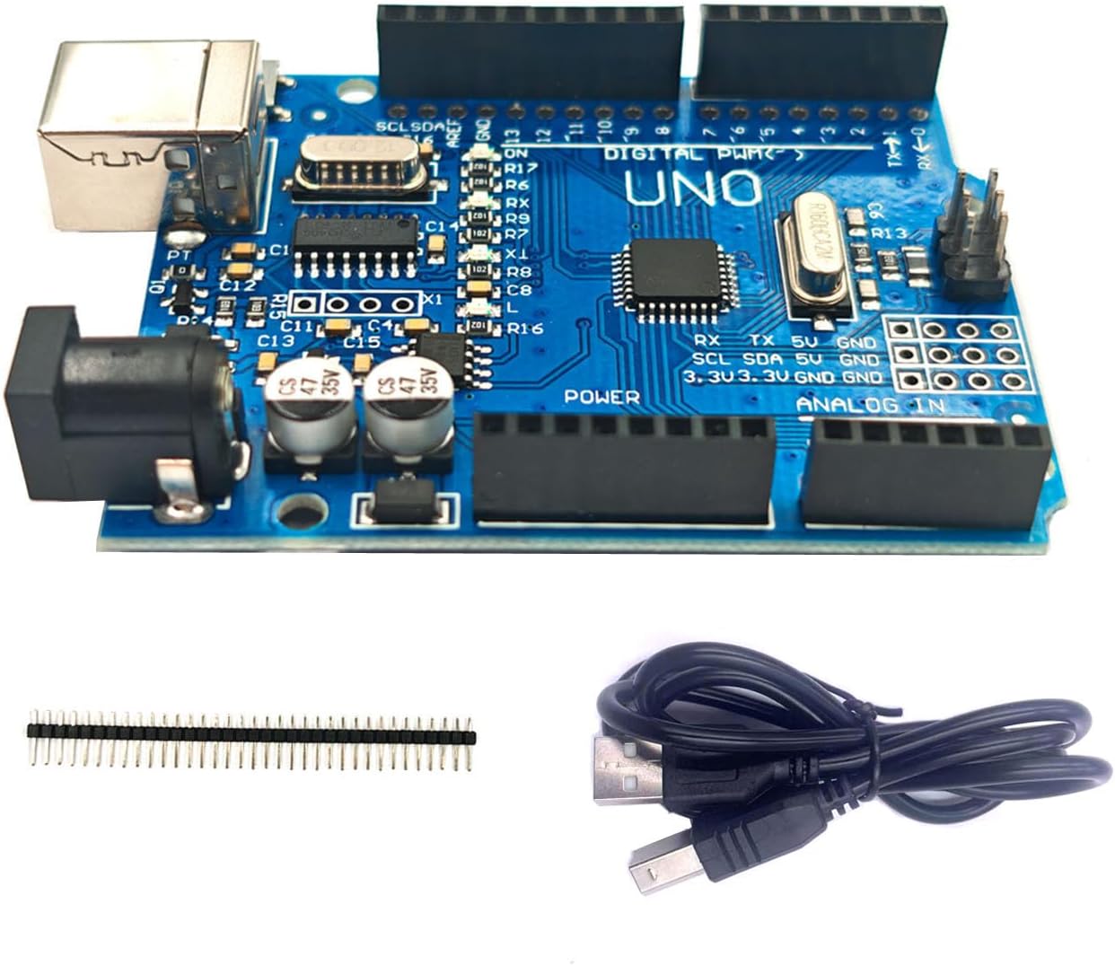 UNO R3 ATmega328P Development Board with USB Cable, Compatible with Arduino IDE