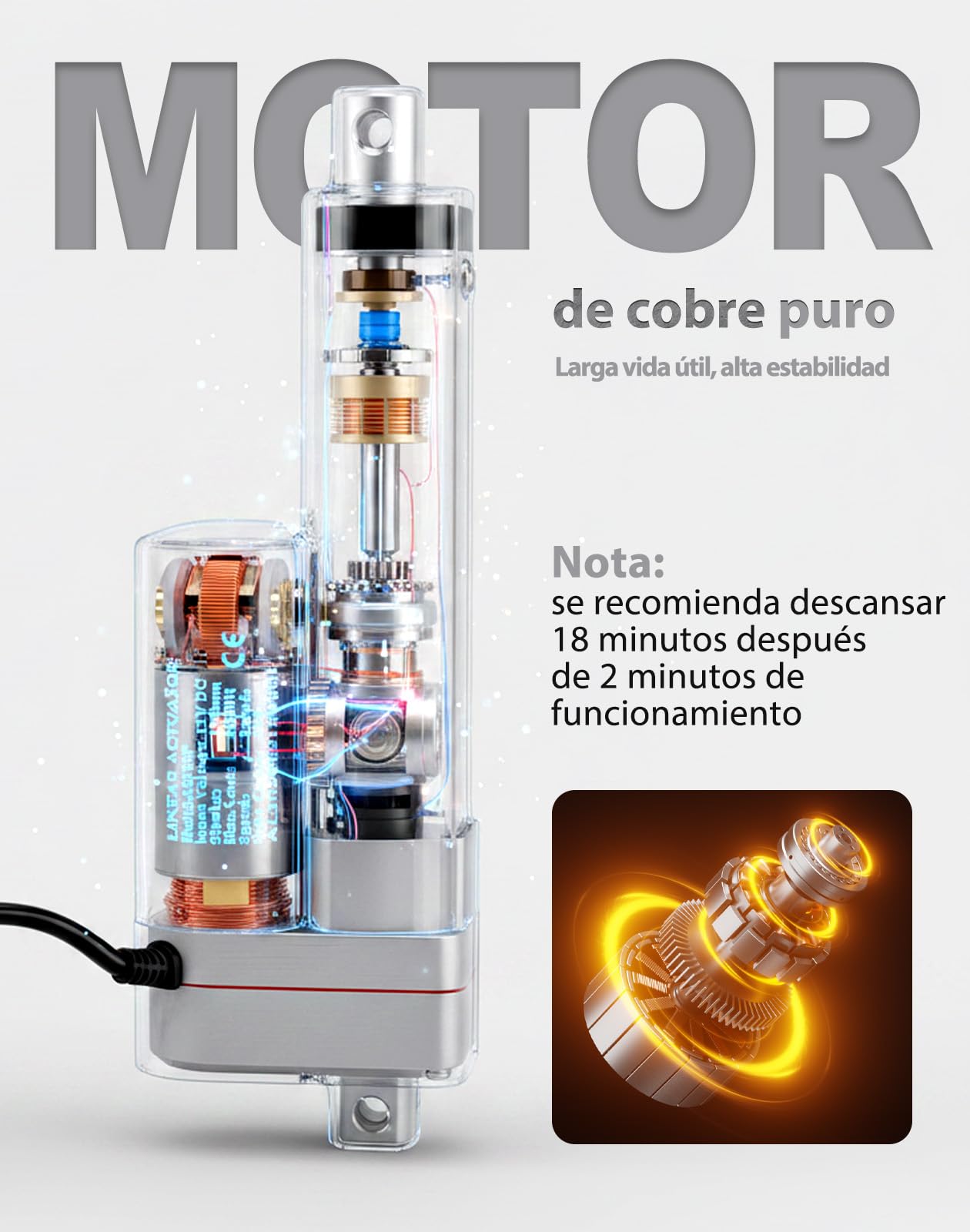 Accionamiento Lineal 3000N, 100/150/200/250/300/450 Mm DC 12 V Juego de Cilindros Eléctricos con Interruptor Manual IP65 5 Mm/s Motor de Elevación para Abridores de Ventanas (250)