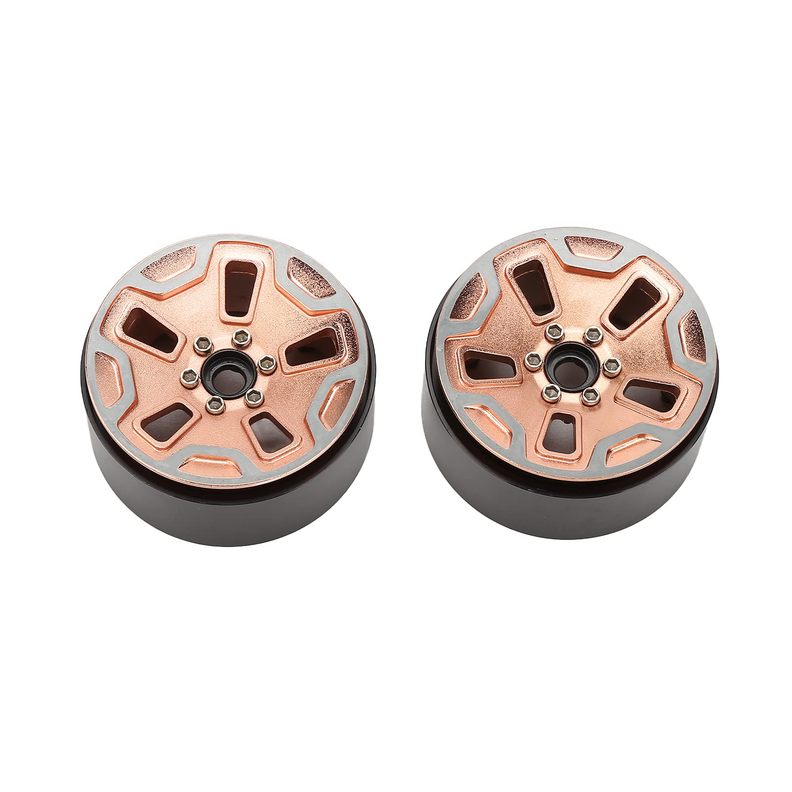 plplaaoo RC Crawler piasta koła o wysokiej wydajności, trwała piasta felgi ze stopu cynku do AXIAL SCX10 TRX4 D90 Gold 64 mm 2 sztuki