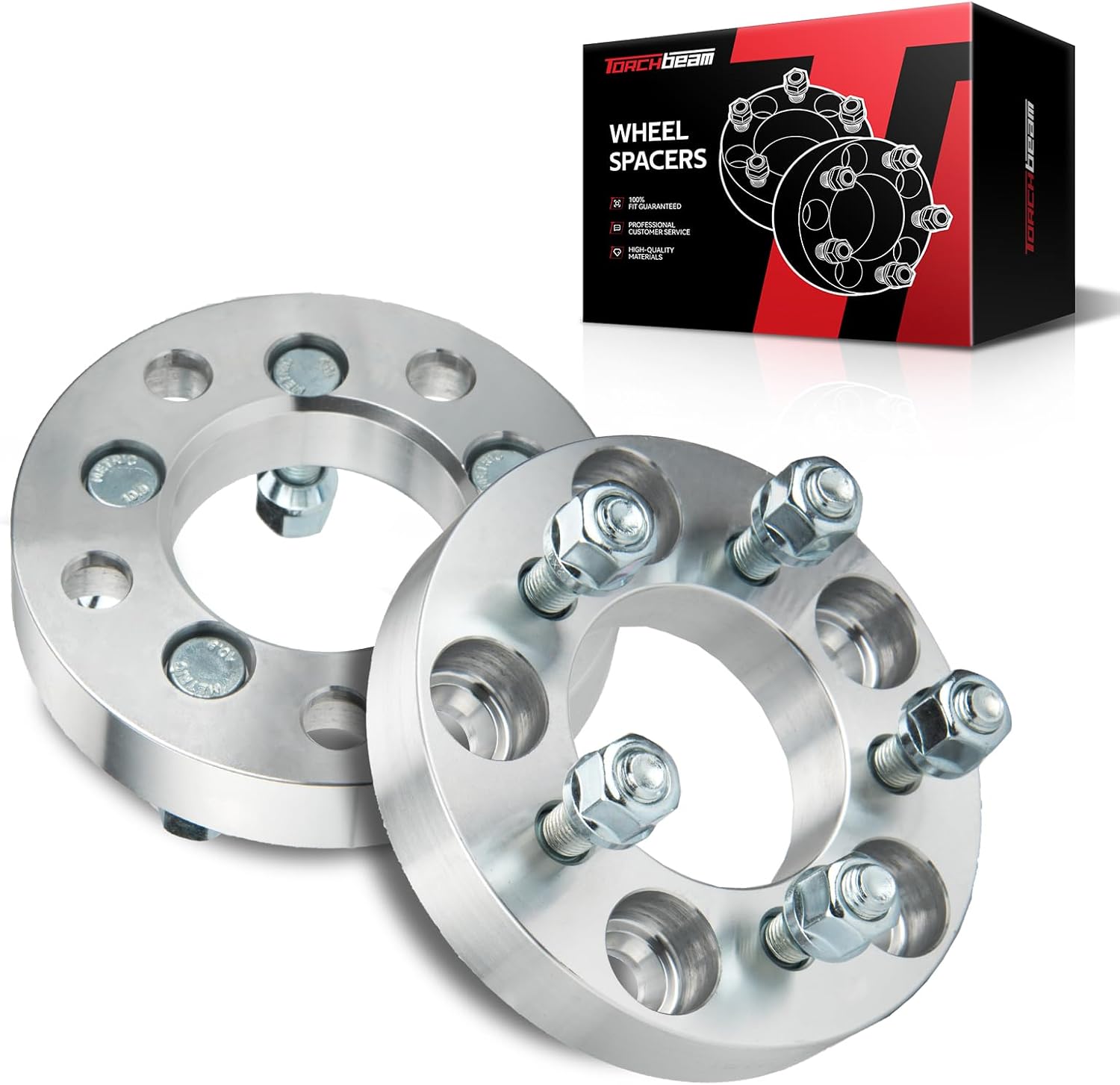 Torchbeam 5x114.3 to 5x100 Wheel Adapters 1 inch, M12x1.5, 73.1mm Hub Bore for CR-V, Camry, Civic, Accord, RAV4, Santa Fe, Sorento, Tucson, Patriot, HR-V, CX-5, Pilot, Optima, Highlander, Compass