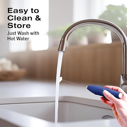 Miniatura 7 de Bean Envy Espumador de leche de mano para café, licuadora de mano eléctrica, mini batidora de bebidas y varita espumadora de café con soporte para