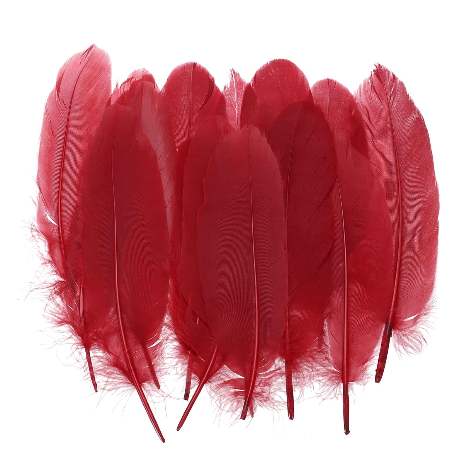 PATIKIL Piume D'Oca Naturali In Quantità 4-7" Per Artigianato, 300 Pezzi Piume Lunghe Di ricchi colori Per Decorazioni DIY Come Acchiappasogni, Cappello， Ghirlande, Colore Rosso Vino
