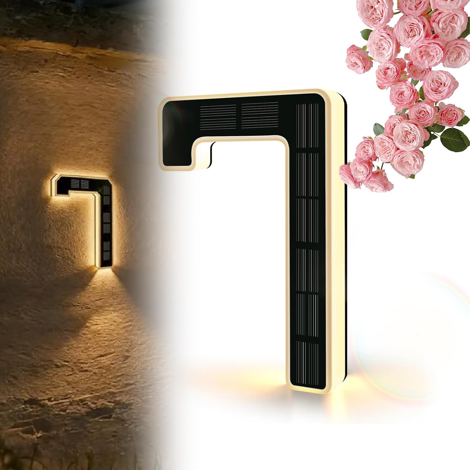 Solar Lighted House Numbers for Outside, 9 Inch Solar Lighted House Numbers for Outside, Large Personalized Illuminated Exterior Modern House Numbers Light (4.7inch,7) โ image 1