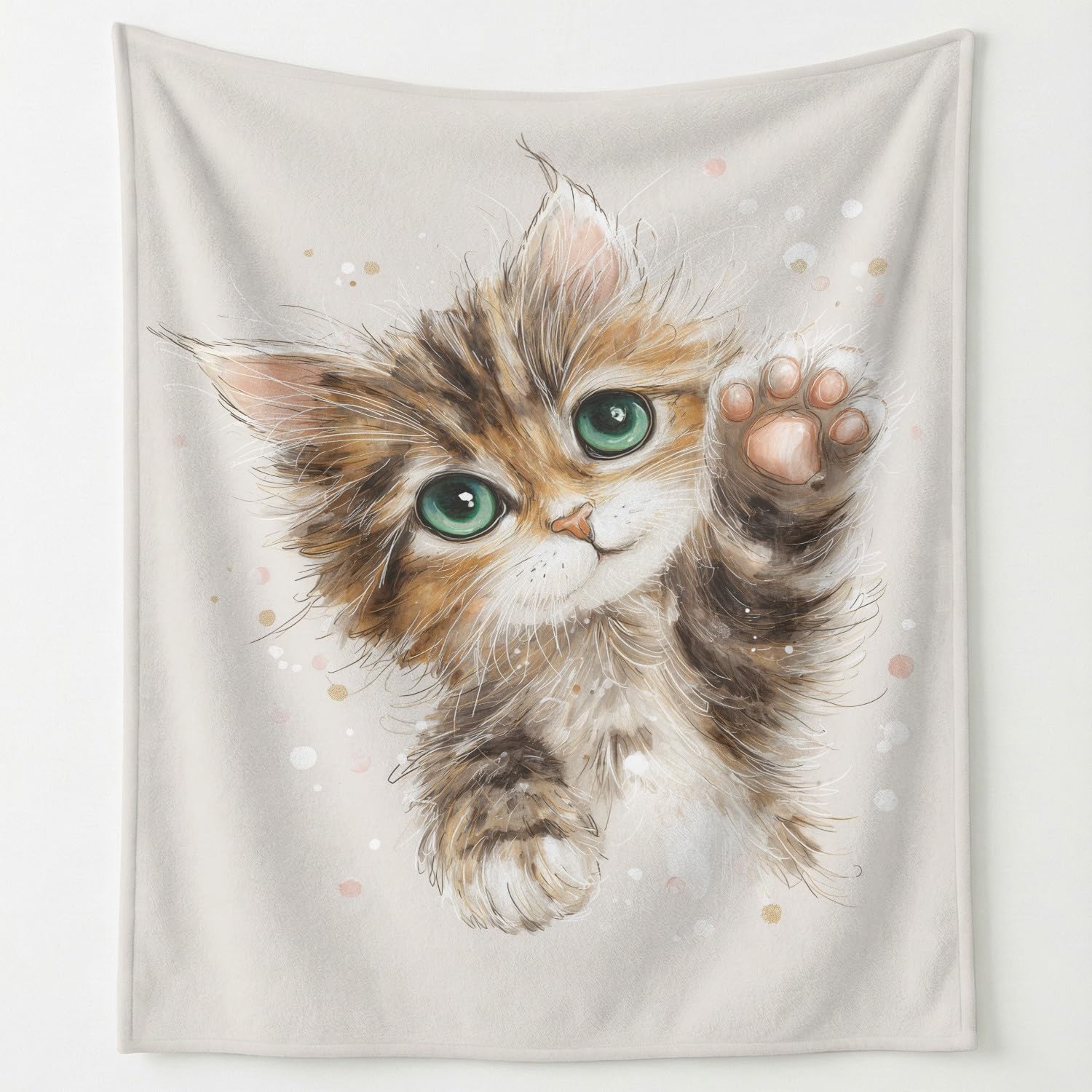 Couverture en flanelle cartoon chat, le cadeau mignon pour adulte