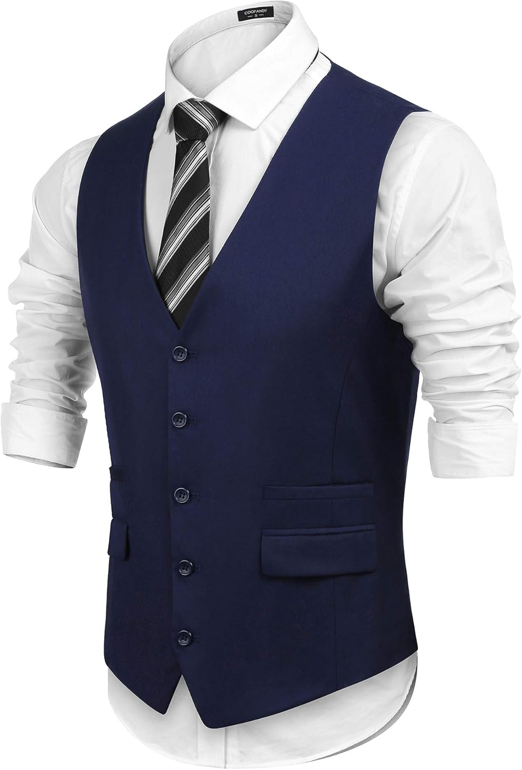 COOFANDY Mens Suit Vest Formal Dress Vest Slim Fit Buesiness Wedding