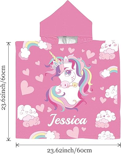 Miniatura 3 de Toalla de playa personalizada con capucha para niños, toallas de playa personalizadas con capucha, súper absorbente, de secado rápido, personalizada