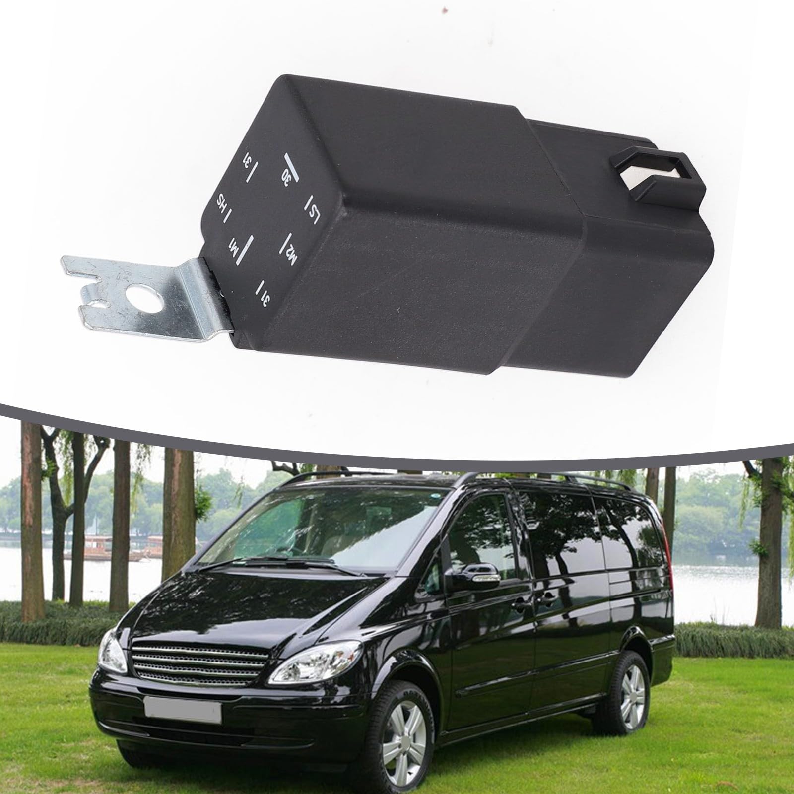 Relé de control de ventilador de refrigeración negro compatible con Vito V260L, para OEM A0035421919 Direct, componente eléctrico de alta calidad