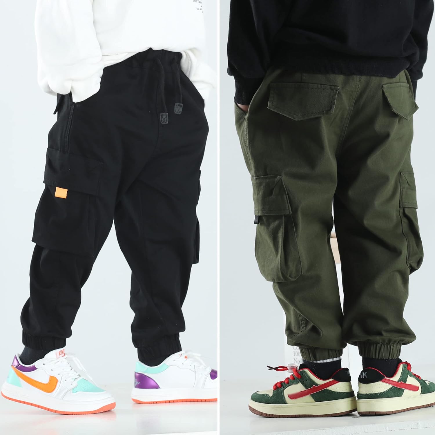 MINI PANDA Toddler Pants, Black Pants Toddler Boys or Girls, Little Boy Pants 2-Pieces - Image 3