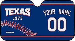 Texas Car Windshield Sun Shade Custom Any Name and Number for Men Women Gifts