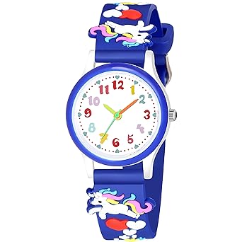SWADESI STUFF Arabic Display White Dial Unicorn Series Multicolored Silicone Strap Analog Watch for Girls Unisex Kids