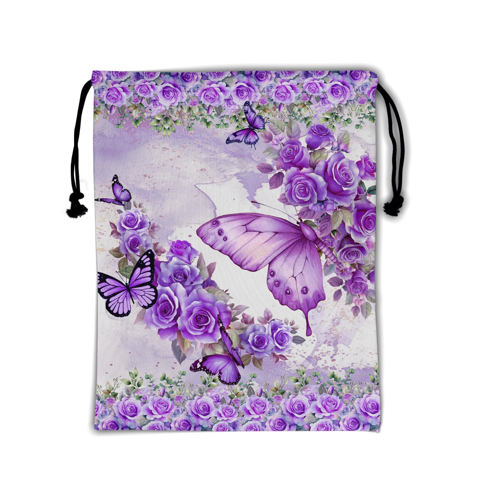 Rose Flower Butterfly Grip Bag for Gymnast Adjustable Women Sports Gymnastics Drawstring Bag
