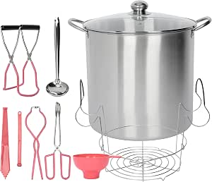 21.5 Quart Canning Pot with Rack and Lid, Full Canning Tools Set