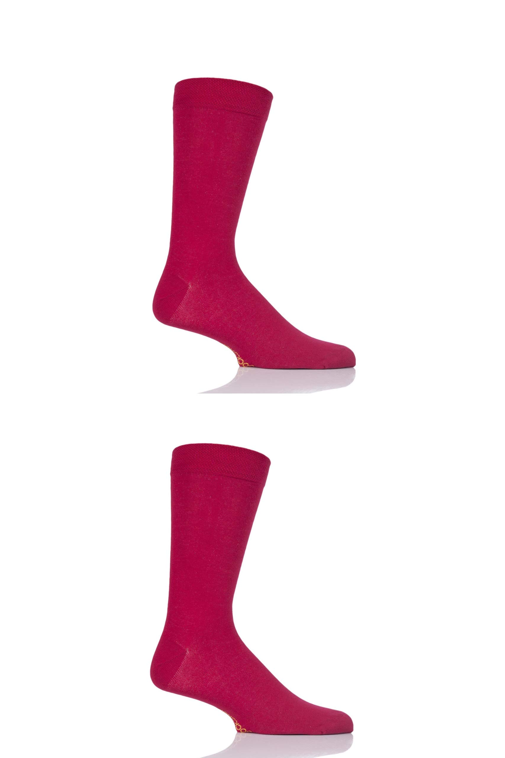SockShop Mens and Ladies Plain and Striped Colour Burst Bamboo Socks with Smooth Toe Seams Pack of 2 Raspberry Beret 7-11