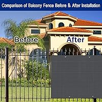 Vista 4 de SEKKVY Valla de privacidad resistente de 3 x 16.4 pies, cubierta de red de malla de bloqueo del 90% para jardín, pared, valla de eslabones de cadena