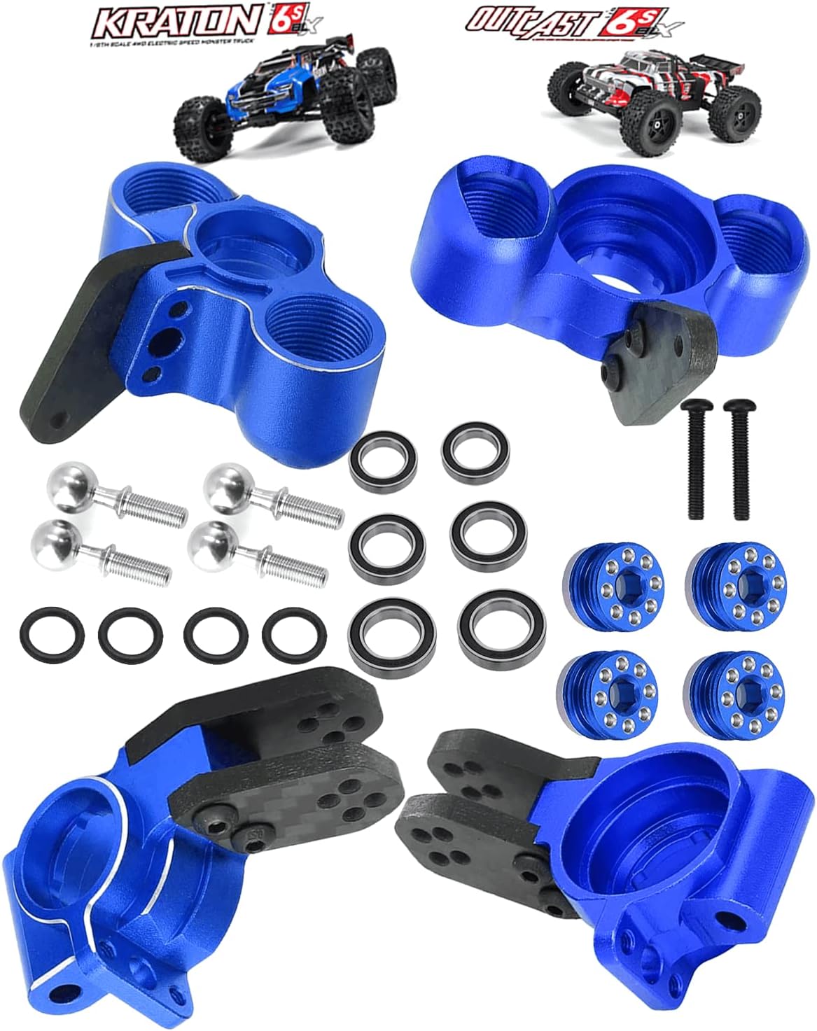 Rcarmumb Front Knuckles Steering Blocks & Rear Hub Stub