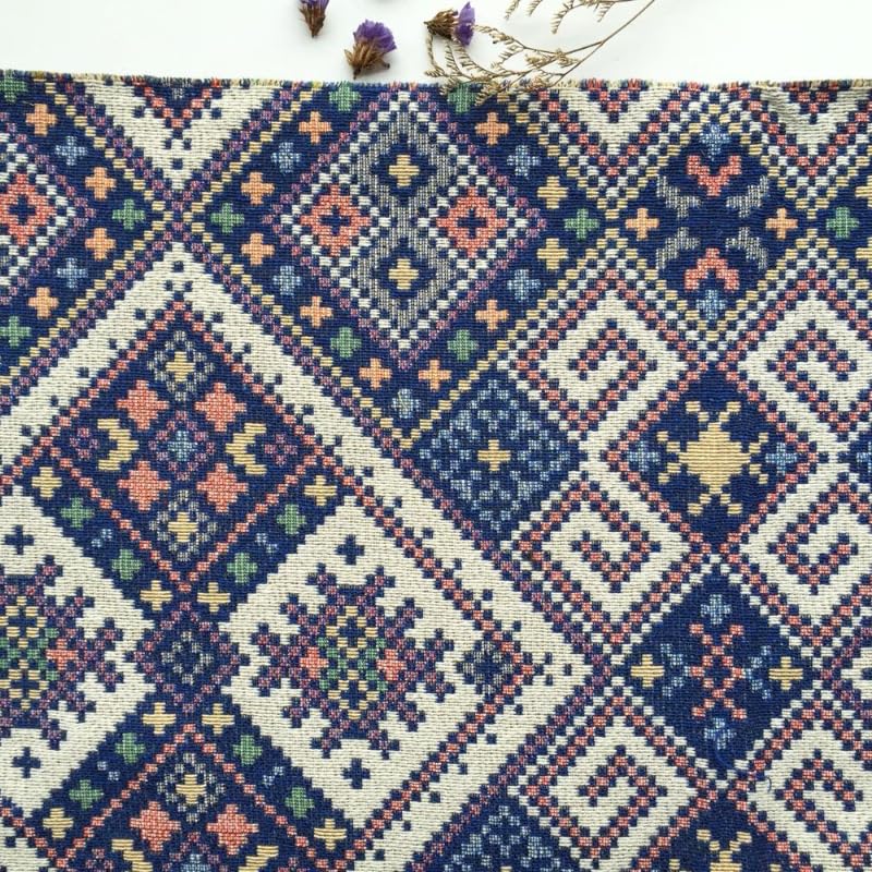 Tkanina poliestrowo-bawełniana do szycia DIY Home Decor, wielokolorowa, wiele rozmiarów(Blue,1 meter)