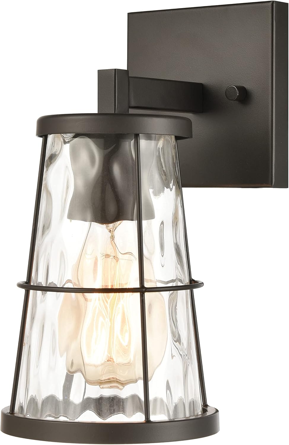 Elk Home Kendrix Vanity Light - 1-Light in Oil Rubbed Bronze Finish, with Clear Water Glass, Transitional Style