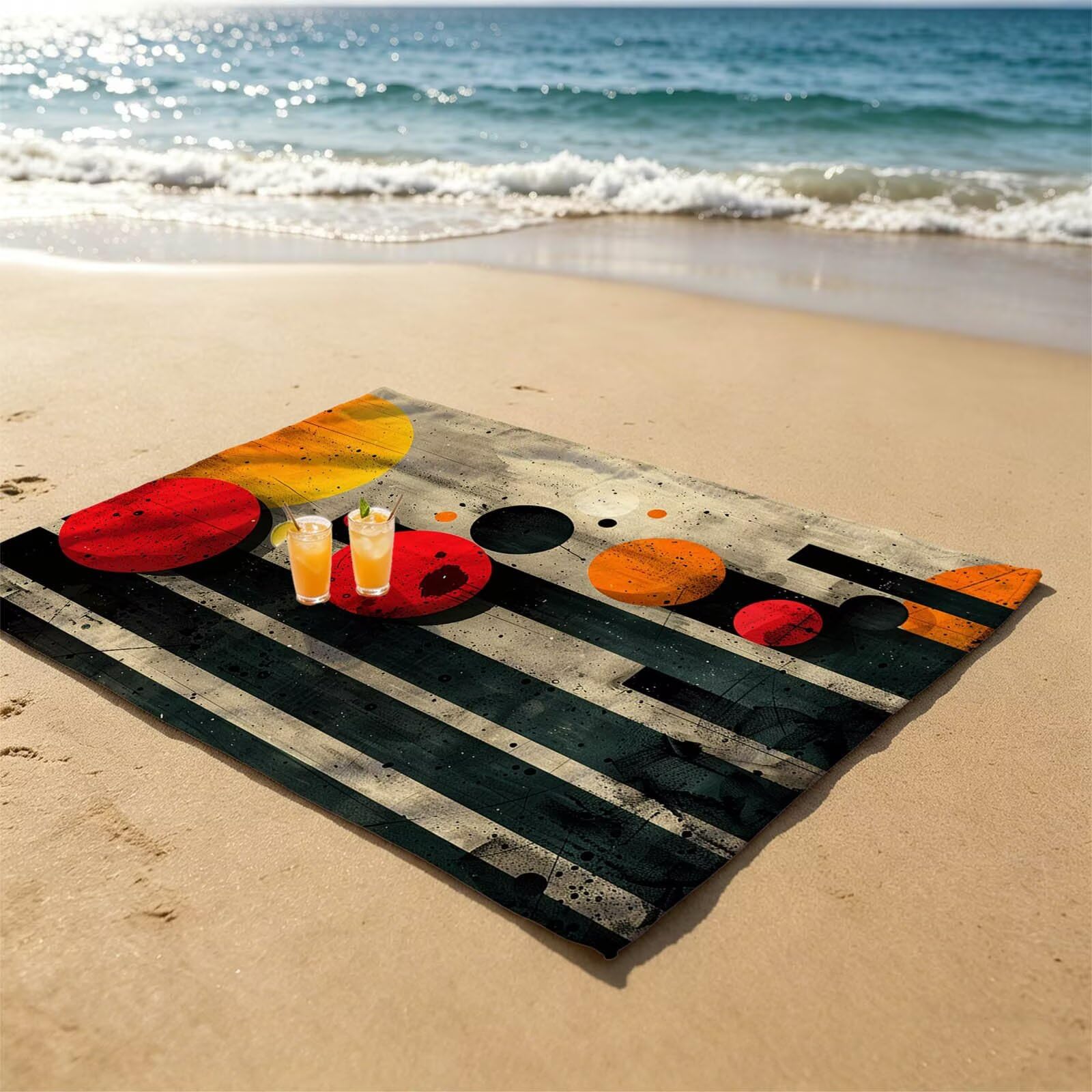 Toalla Playa Grande 220x160 Vacaciones Accesorios Viaje, Toalla Playa Simple Suave Cómodo Secado Rápido, Redondo Toallas Baño Grandes 160 x 220cm para Yoga Fitness Natación Sauna Baño Regalo XTLS-6060