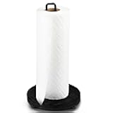Tribello Modern Farmhouse Paper Towel Holders for Kitchen, Vintage Wire and Wood Countertop Paper Towel Holder - Black Edition