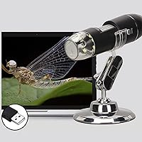 Vista 6 de Microscopio digital USB 50X a 1600X, cámara endoscopio de aumento con 8 LED, microscopio portátil de mano con soporte para Android