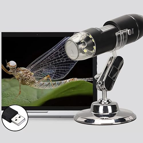 Miniatura 6 de Microscopio digital USB 50X a 1600X, cámara endoscopio de aumento con 8 LED, microscopio portátil de mano con soporte para Androidpara Windowspara