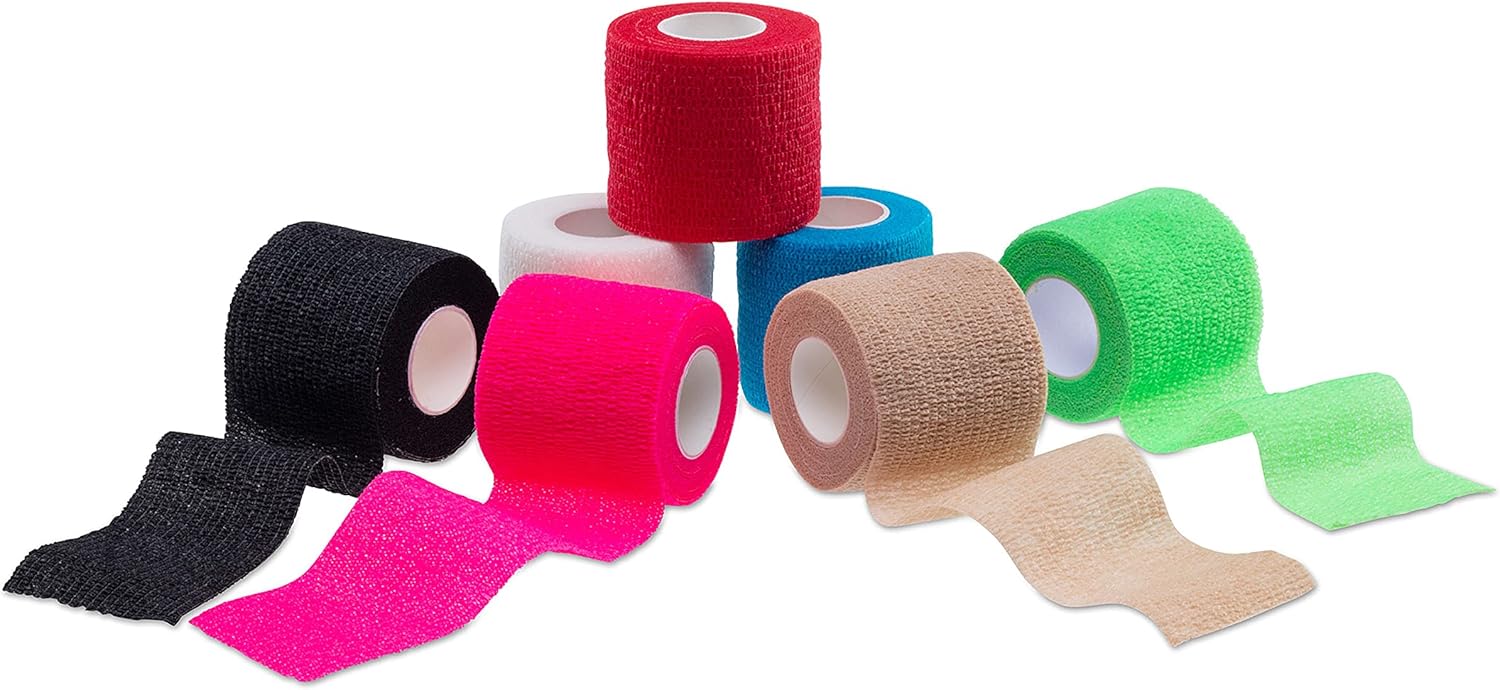 ZiATEC Cohesive Tape - 5.0cm / 7.5cm | Vendaje cohesivo elástico autoadhesivo para humanos y animales, color:1 x verde (1 rollo de 7.5 cm)