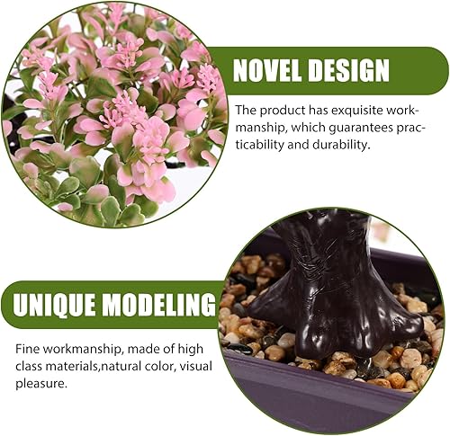 Miniatura 5 de Cabilock Decoración de mesa, árbol bonsái artificial, decoración de bonsái artificial, modelo de planta verde, decoración de simulación en maceta