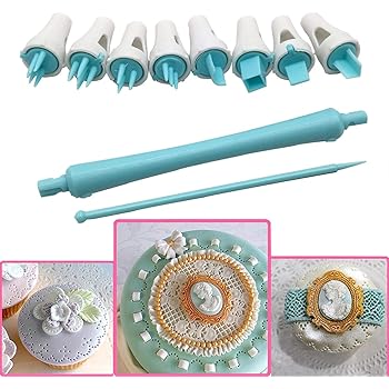 Ensemble De 9 Stylets Pour Decoration De Gateau Effet Dentelle